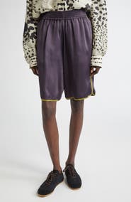 Dries Van Noten Priya Contrast Trim Satin Shorts