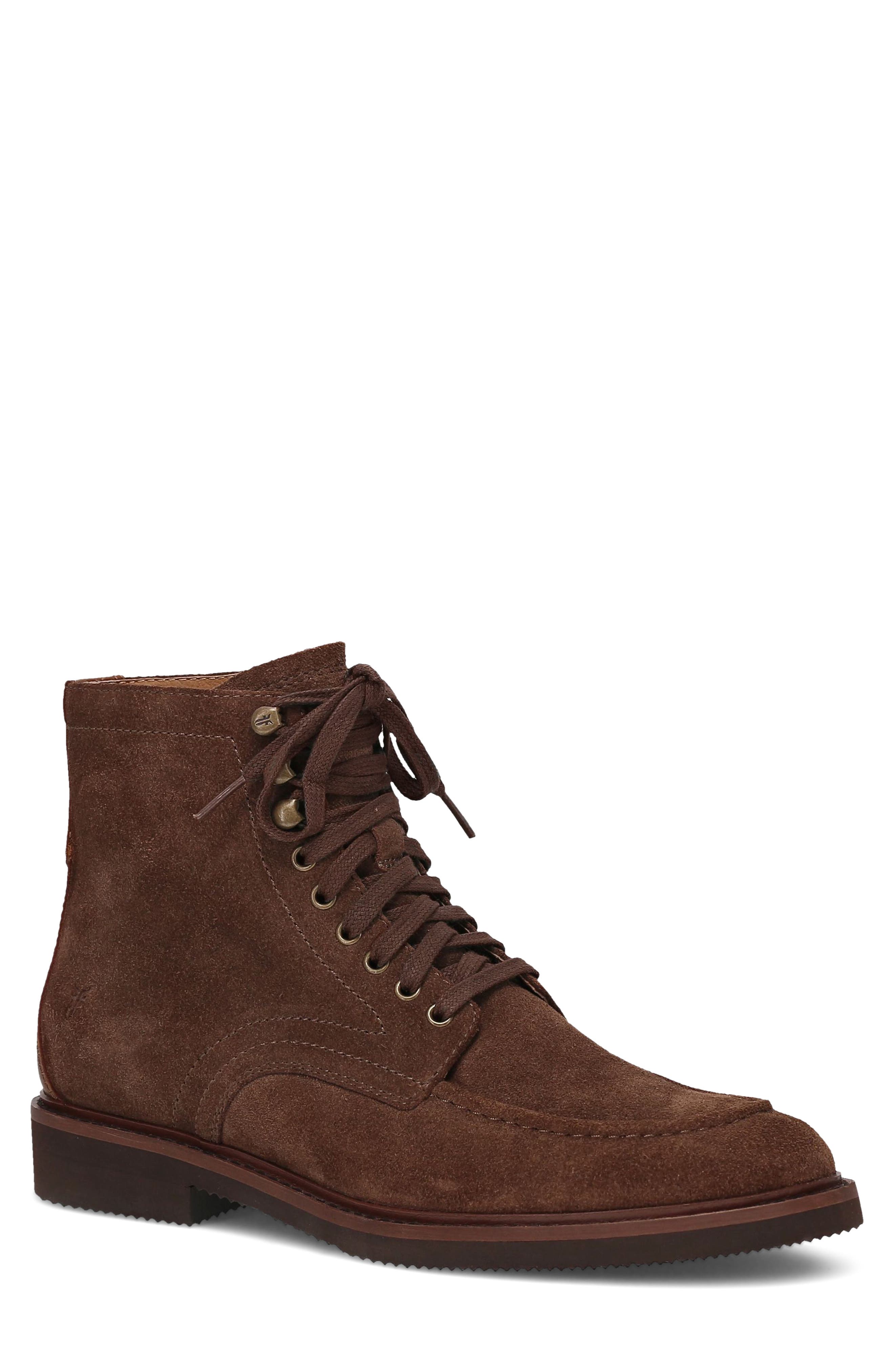 Lowell Leather Lace Up Boot, Main, color, DRIFTWOOD