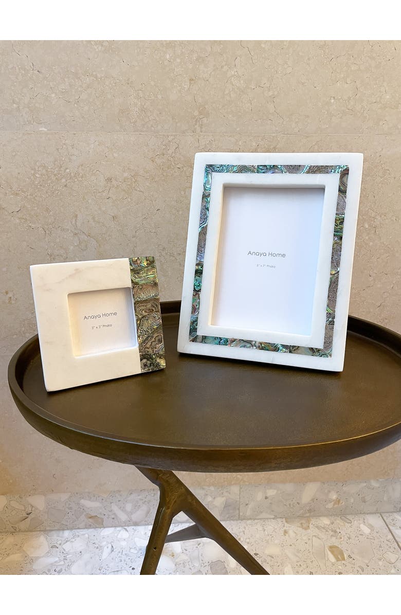 Anaya Rainbow Pearl Marble Picture Frames, Alternate, color, White