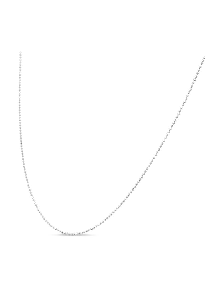 .925 Sterling Silver 0.7mm Slim and Dainty Unisex Inch Ball Bead Chain Necklace, Alternate, color, White