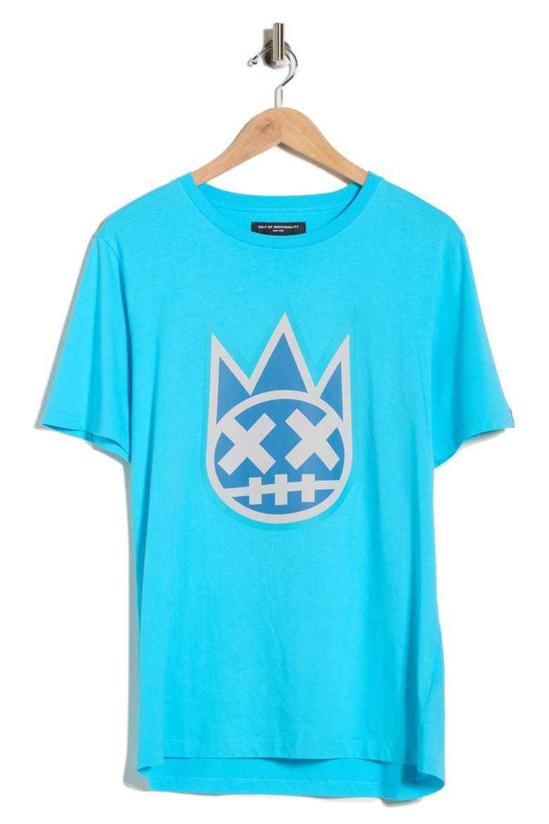 Crewneck Logo Tee, Main, color, BLUE ATOLL