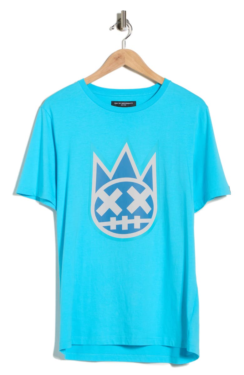 Cult of Individuality Crewneck Logo Tee, Main, color, Blue Atoll