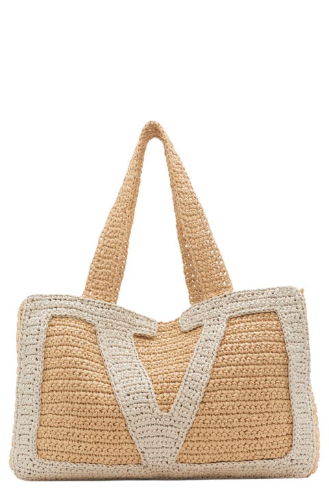 Large Viva Superstar Raffia Tote