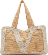 Valentino Garavani Large Viva Superstar Raffia Tote