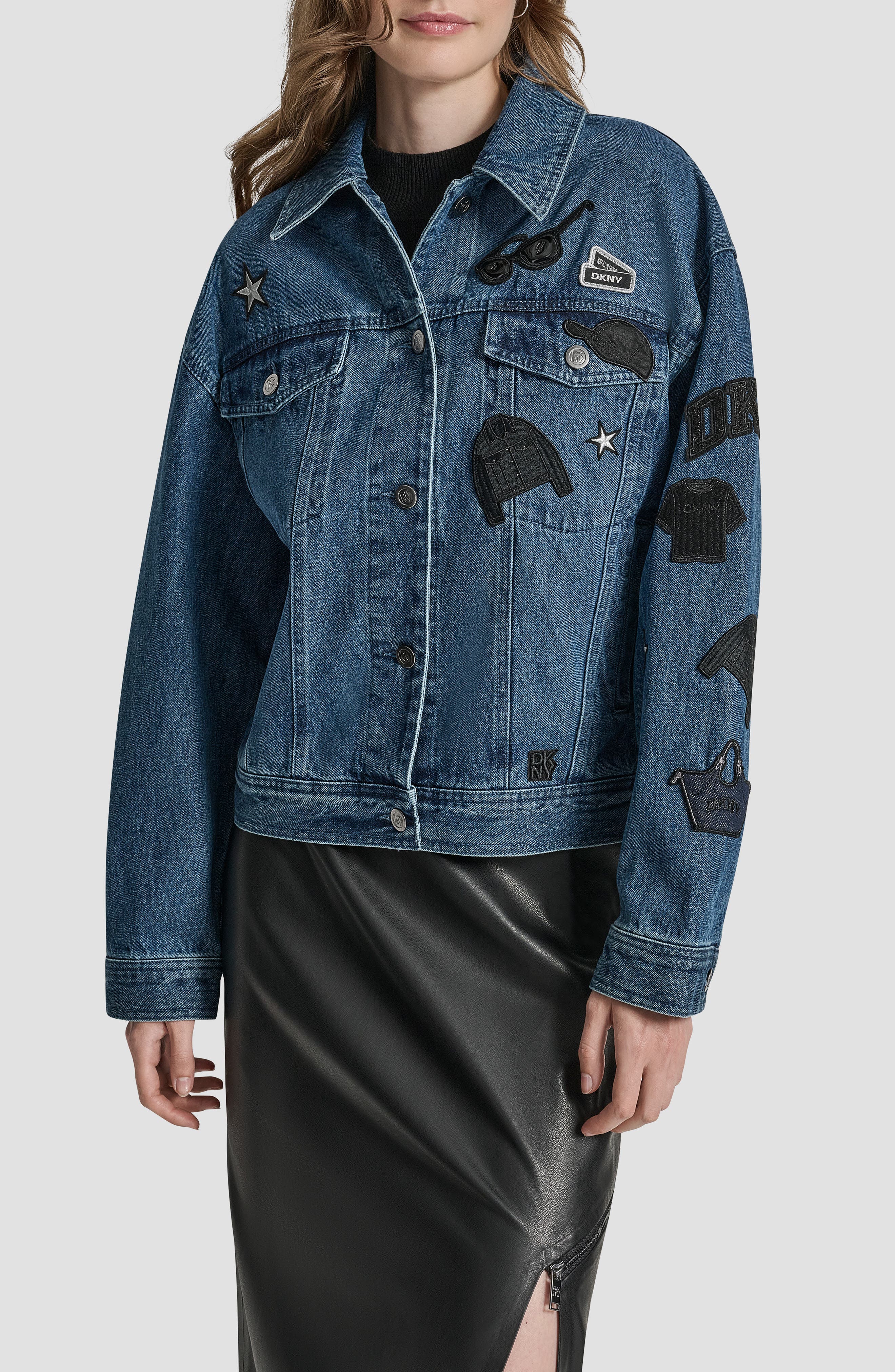 Logo Patch Denim Trucker Jacket