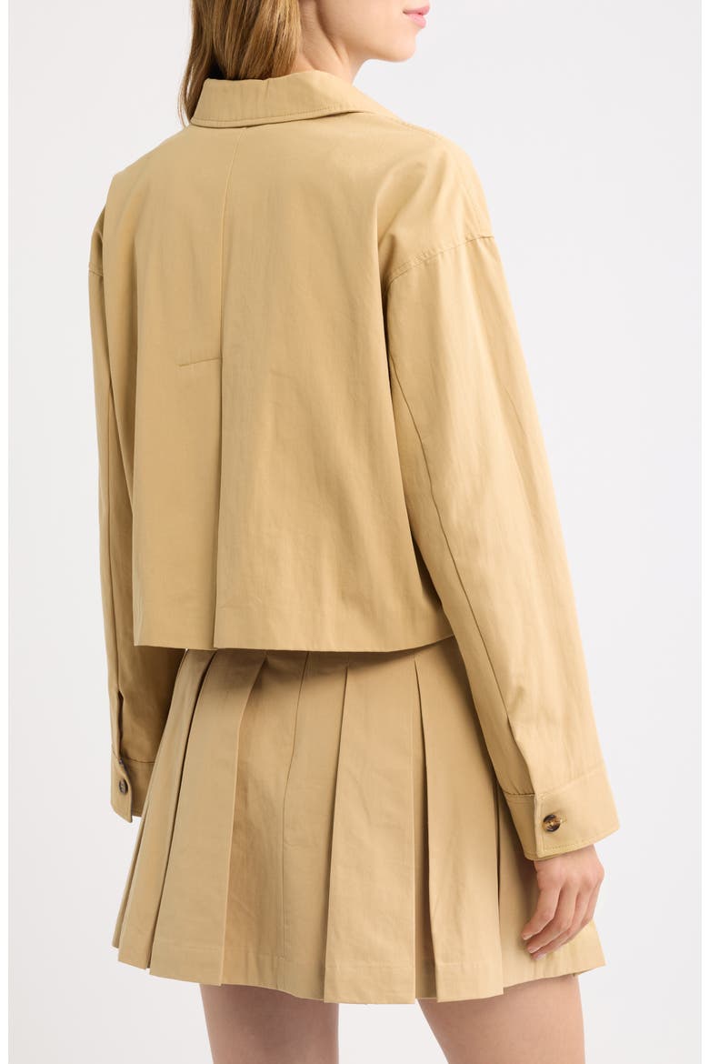 Mattie Crop Trucker Jacket, Alternate, color, TAUPE