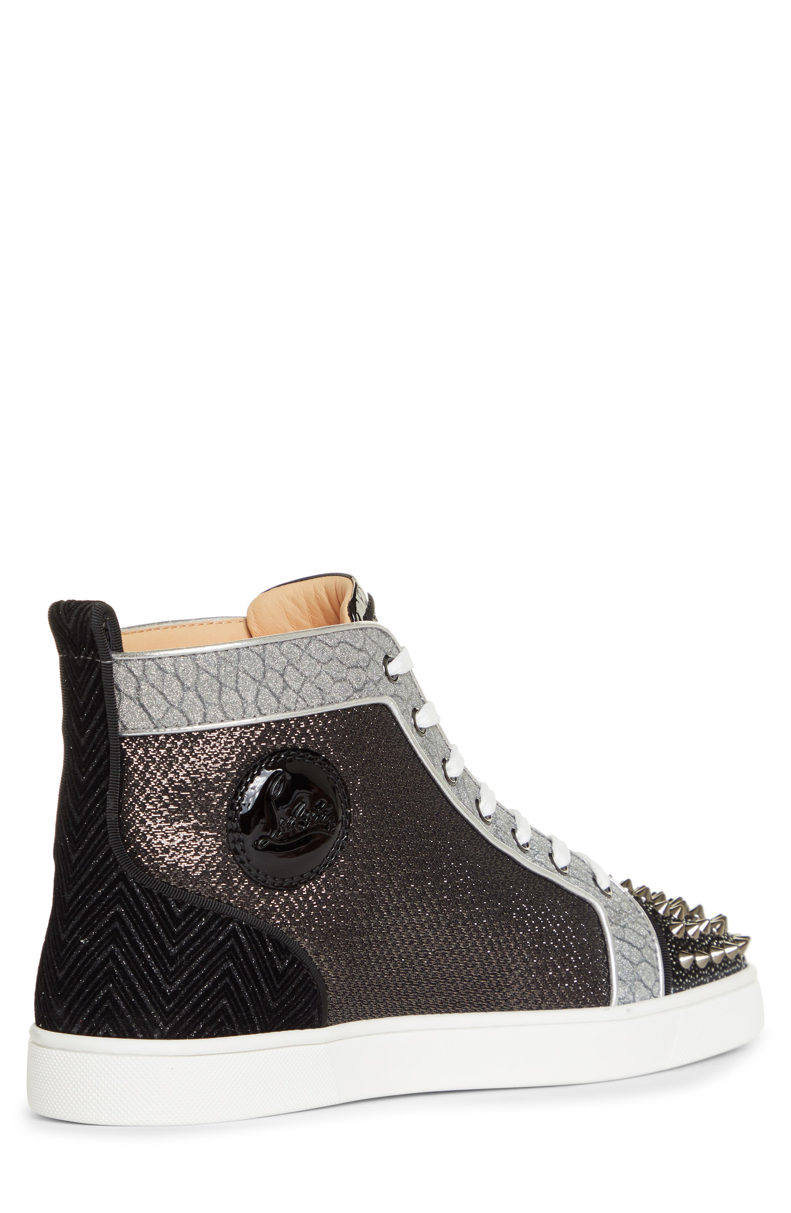 Christian Louboutin Lou Spikes Orlato High Top Sneaker, Alternate, color, 