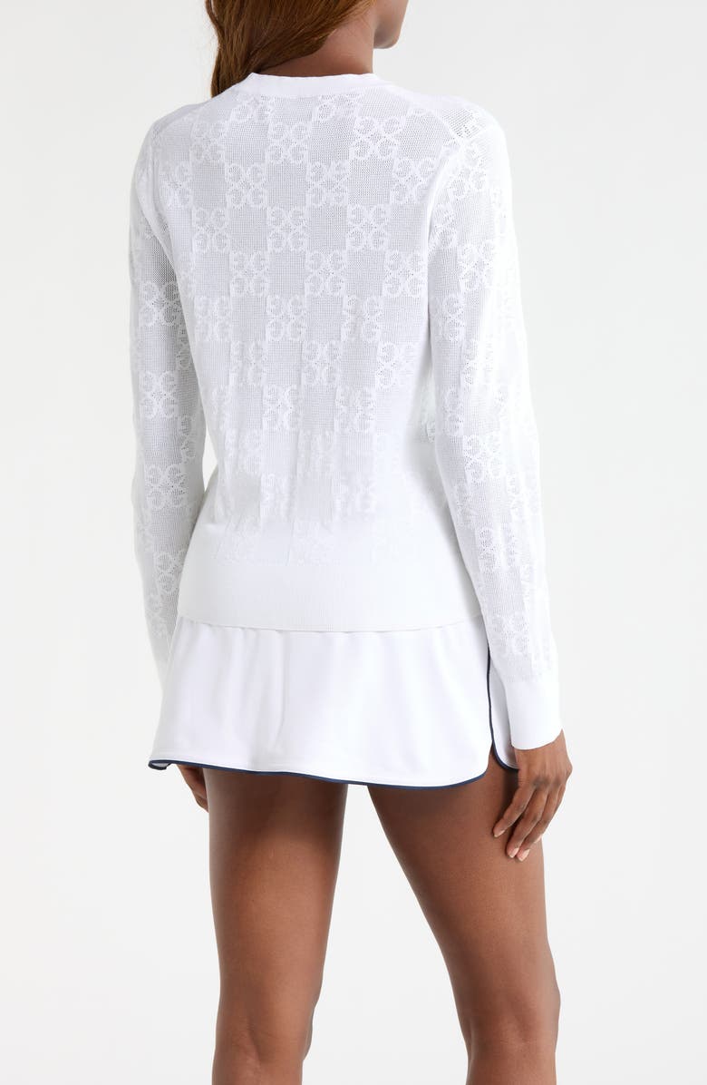 G/FORE Pointelle Knit Crewneck Sweater, Alternate, color, Snow