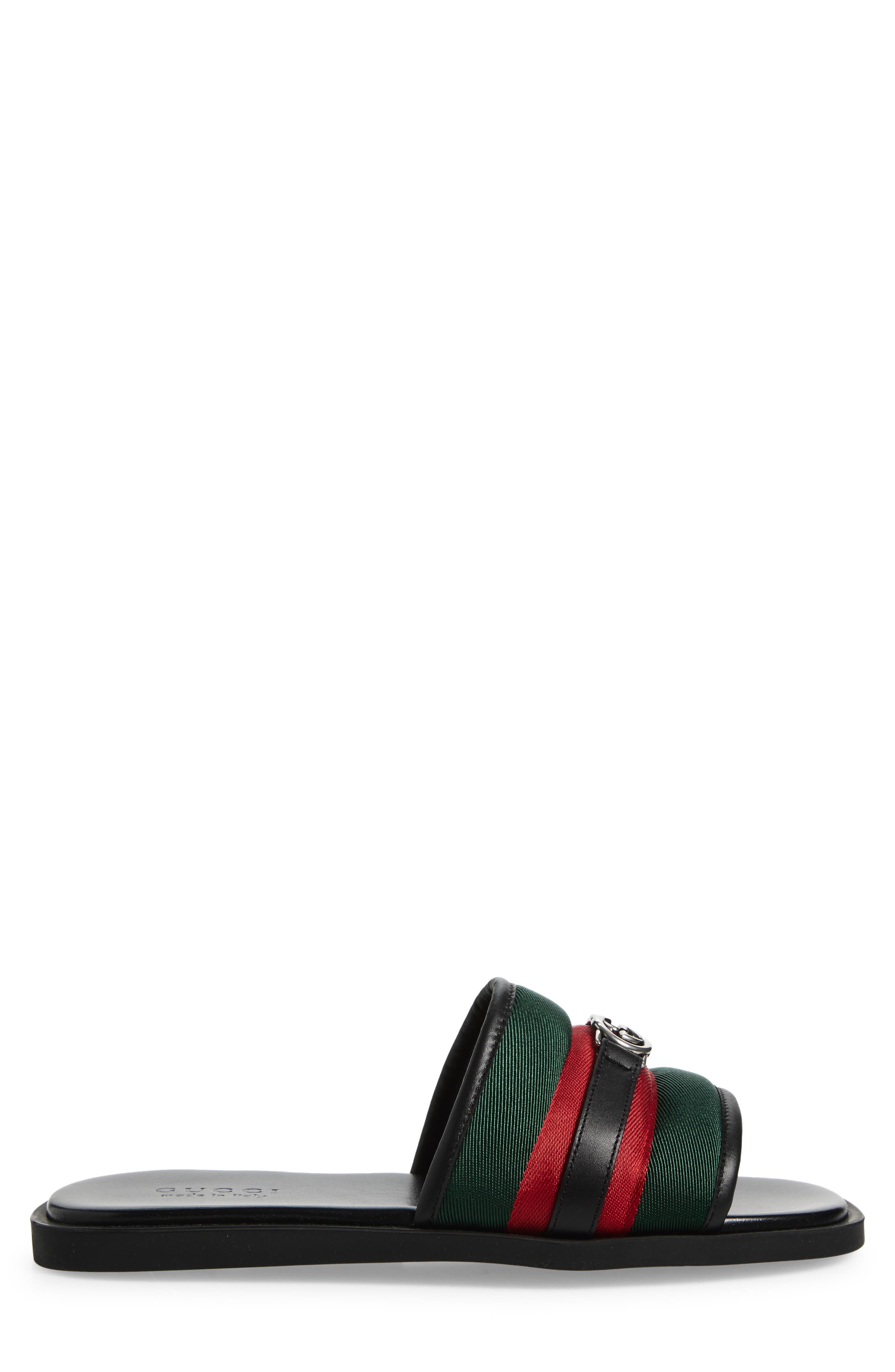 Gucci Maverik Slide Sandal, Alternate, color, Green/ Red
