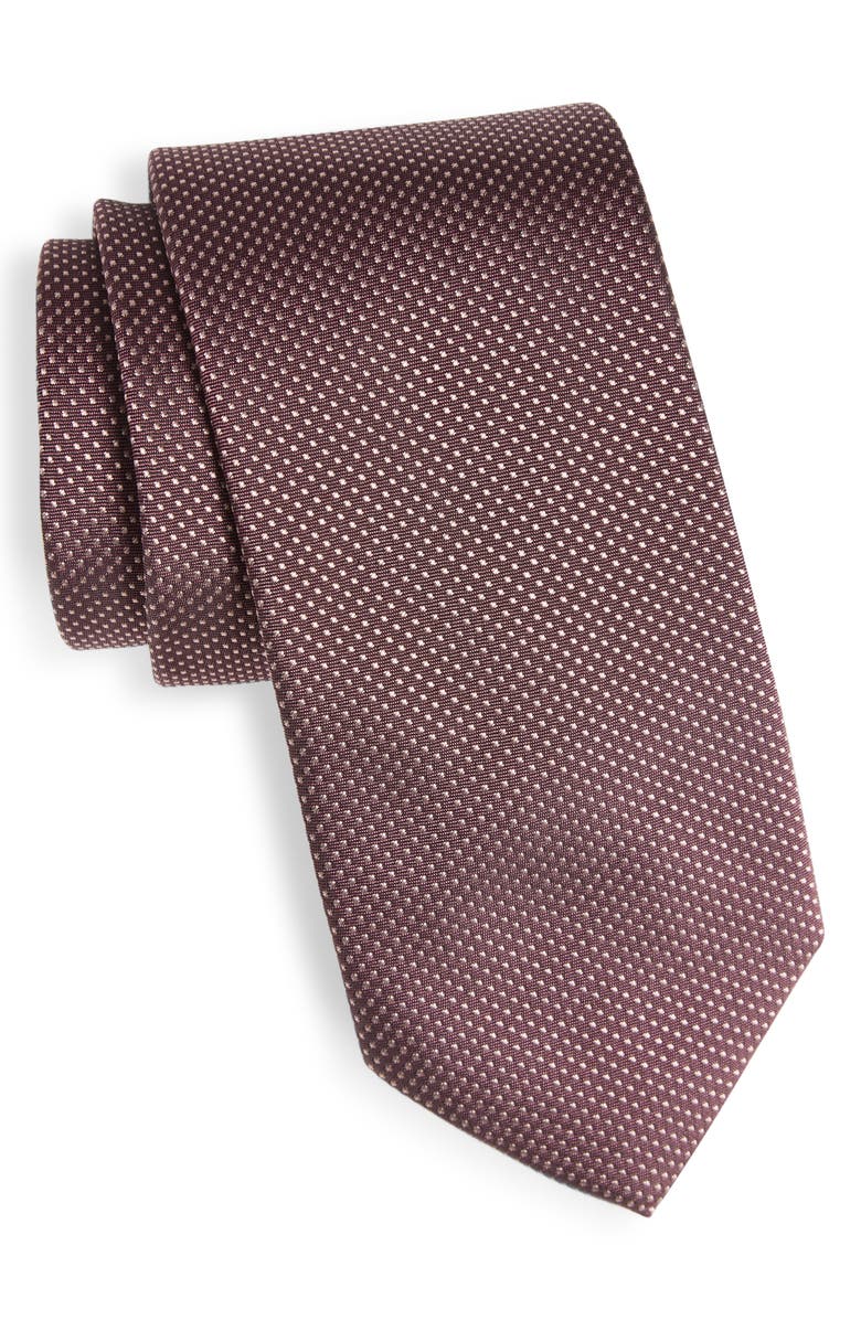 BOSS Pin Dot Silk Blend Tie, Main, color, Light/ Pastel Pink