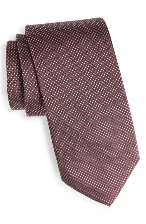 Hugo Boss Boss Pin Dot Silk Blend Tie In Brown