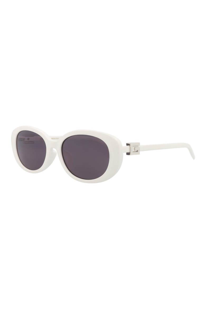55mm Oval Sunglasses, Alternate, color, WHITE WHITE GREY