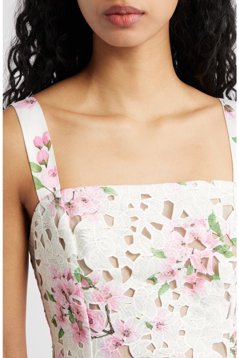 Amiri Lace Cutout Minidress, Alternate, color, WHITE FLORAL