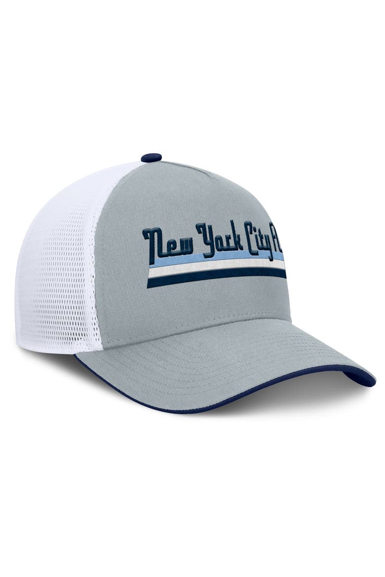 Men's Fanatics Gray New York City FC Knuckle Trucker Adjustable Hat, Alternate, color, Gray
