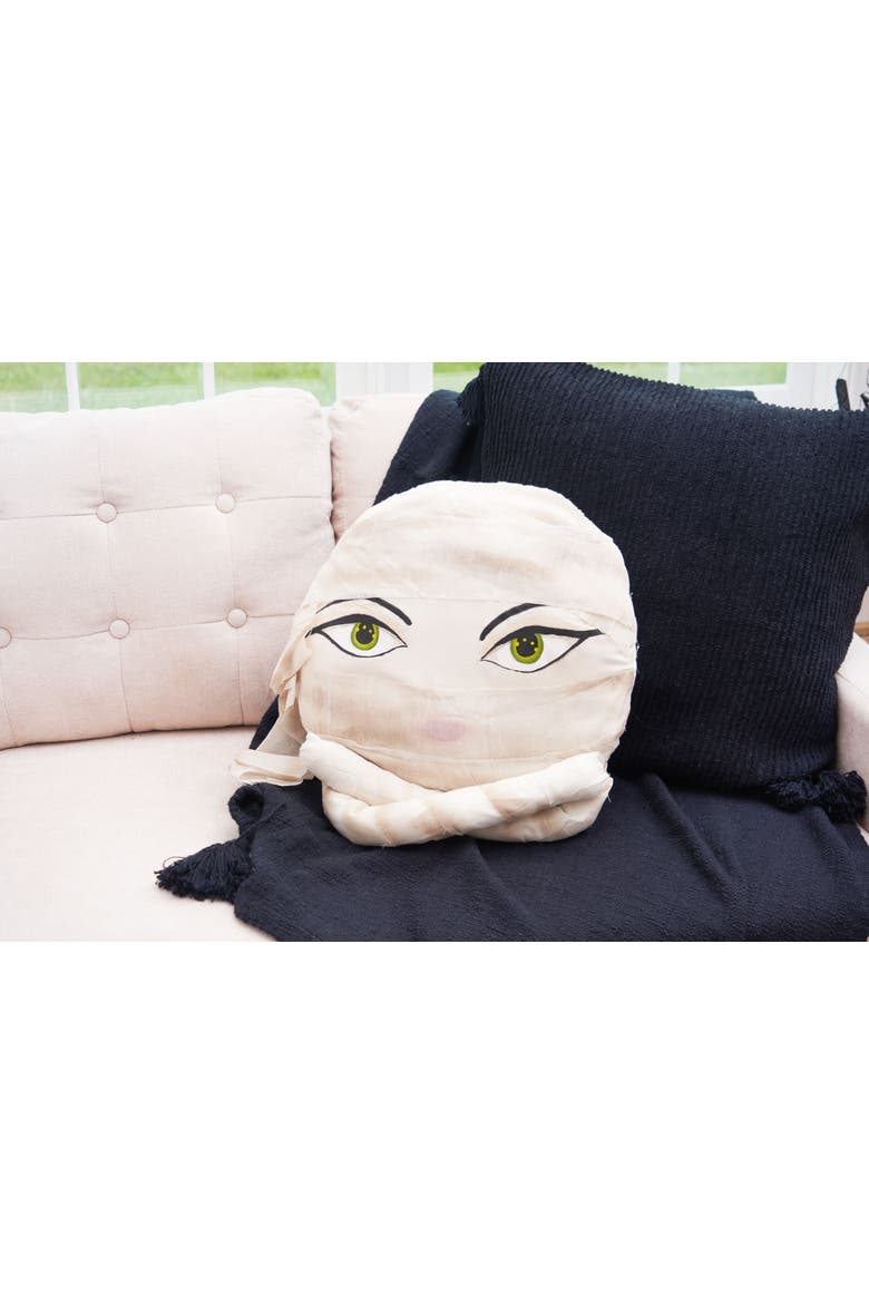 Cleopatra Zombinaland Halloween Decorative Figurine Pillow, Alternate, color, Beige