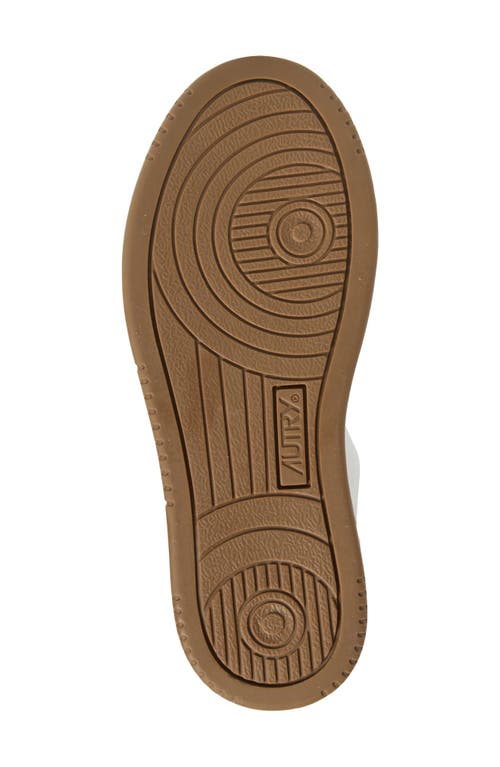 Autry Low Top Sneaker Perforated Detailing In Brown/white