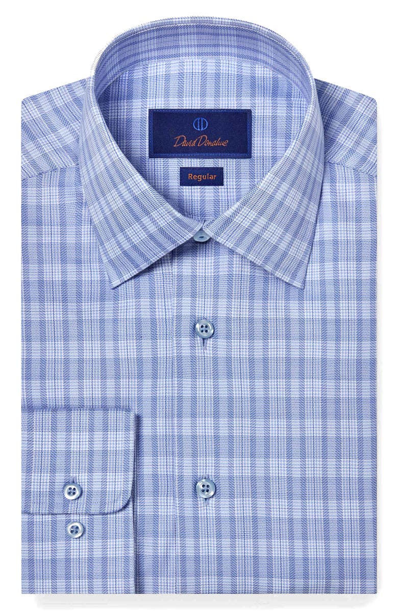 David Donahue Regular Fit Check Dress Shirt, Main, color, 