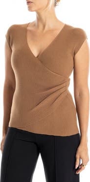 MAX STUDIO Cap Sleeve Wrap Sweater