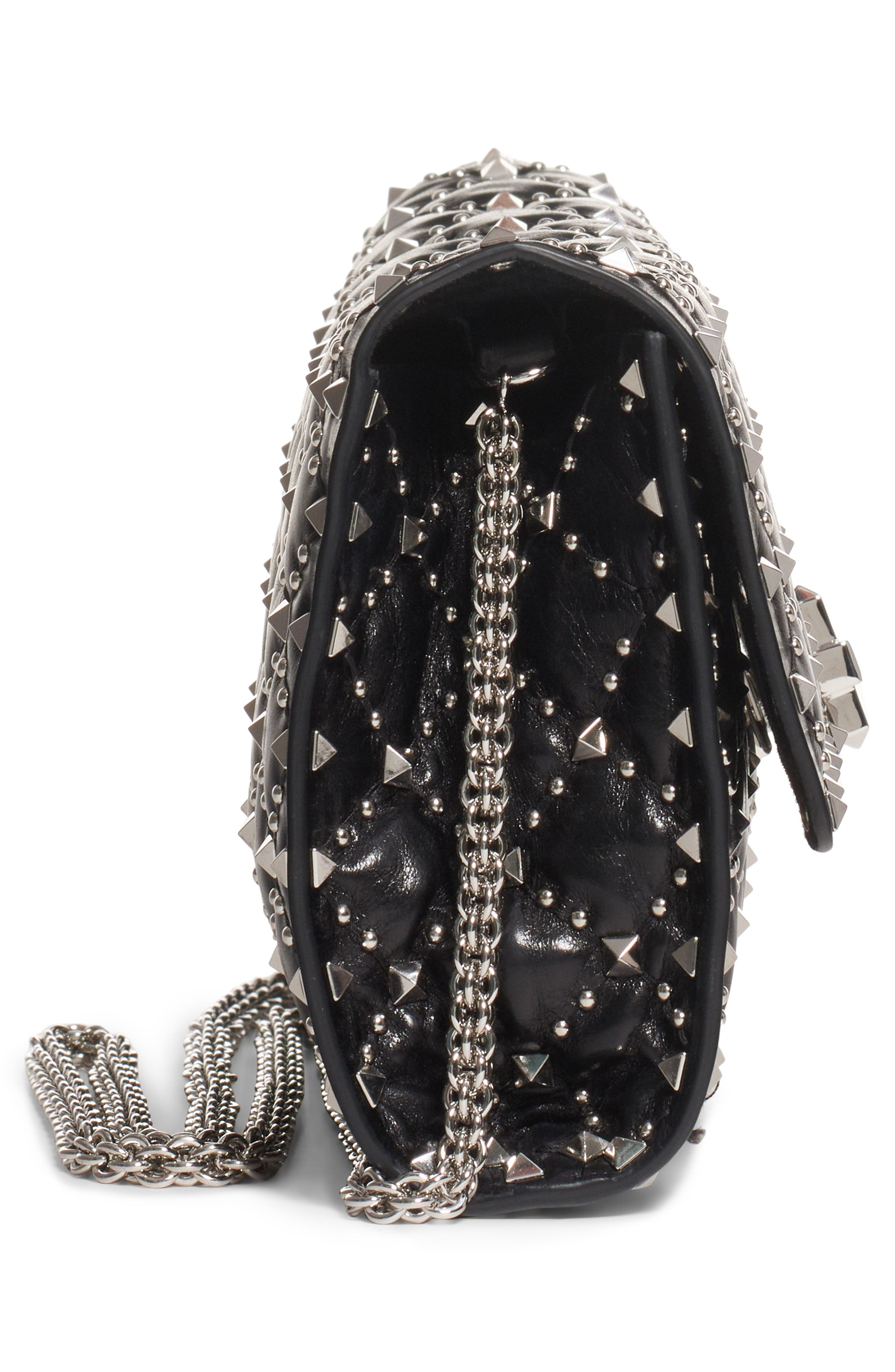 Valentino Garavani Spike It Leather Shoulder Bag, Alternate, color, 