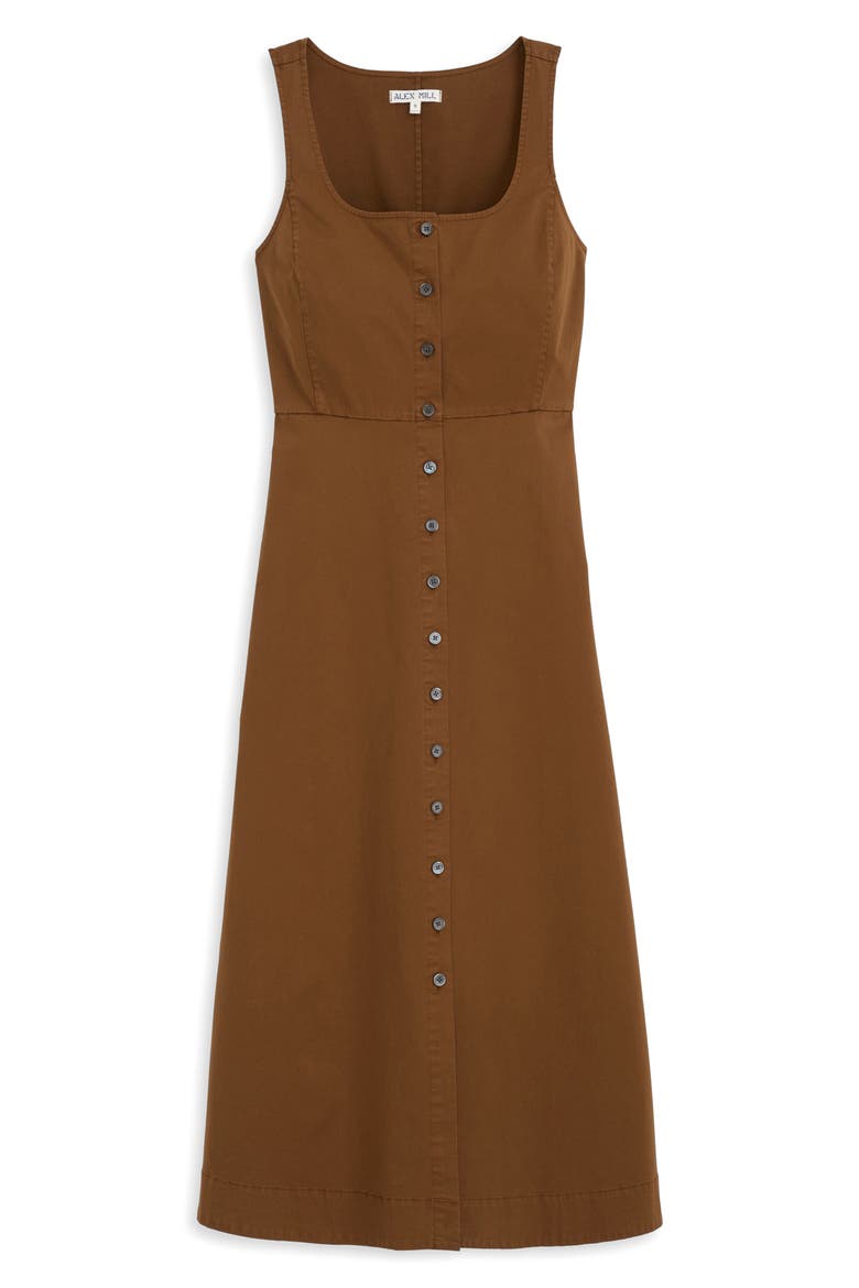 Piper Twill A-Line Dress, Alternate, color, COFFEE LIQUEUR