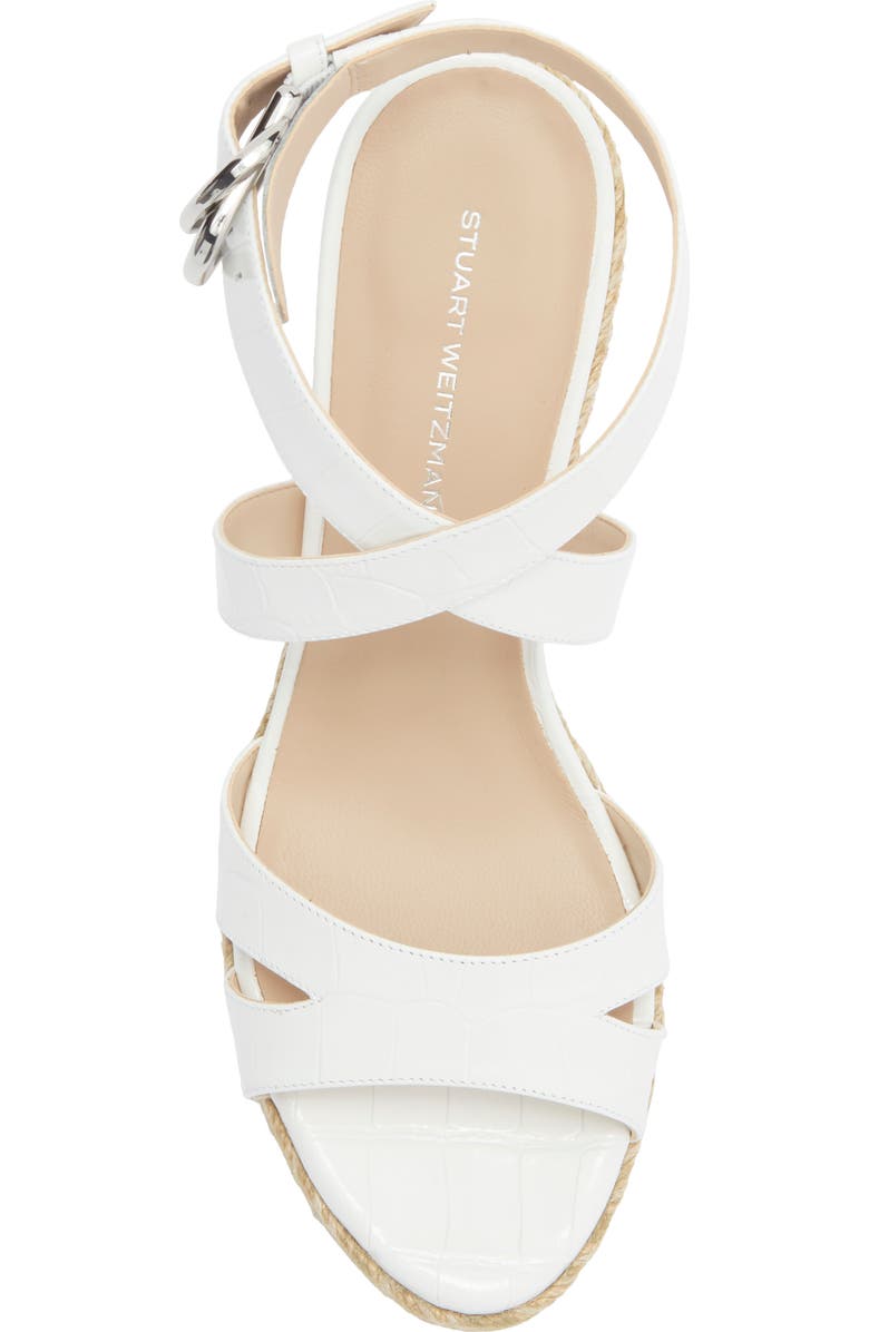 Stuart Weitzman Zuzu Espadrille Wedge Sandal, Alternate, color, White.