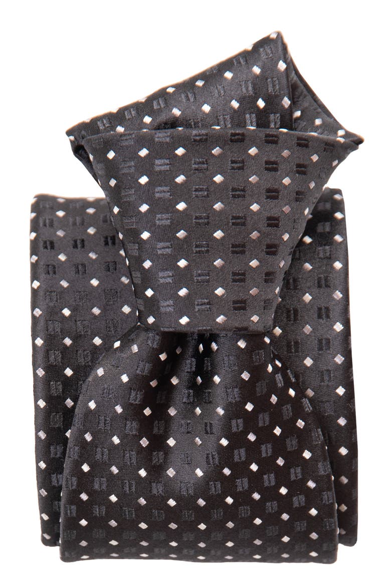 Barbera - Extra Long Silk Jacquard Tie for Men, Alternate, color, Black