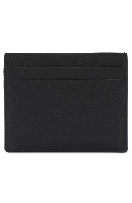 Valentino Garavani Vlogo Signature Leather Card Case In Black