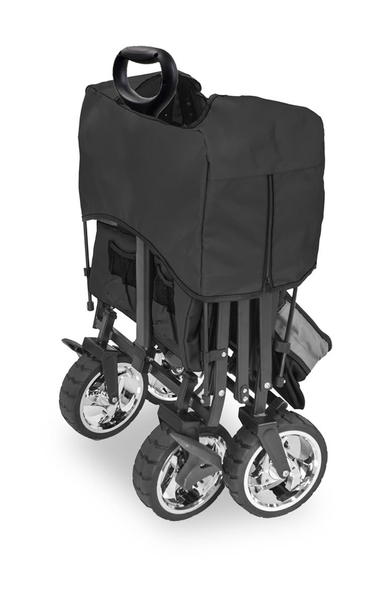 WonderFold Push & Pull Outdoor Folding Wagon with Canopy - Black, Alternate, color, Black