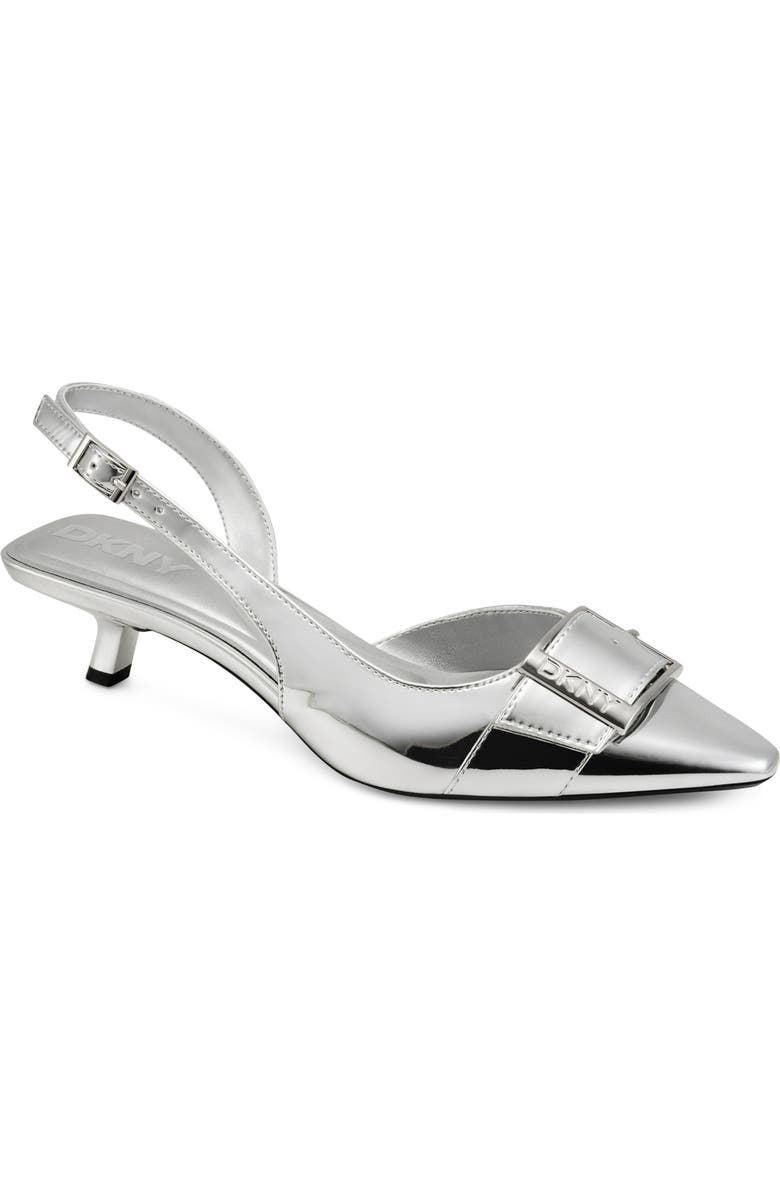 DKNY Naylor Pointed Toe Slingback Pump, Main, color, Silver