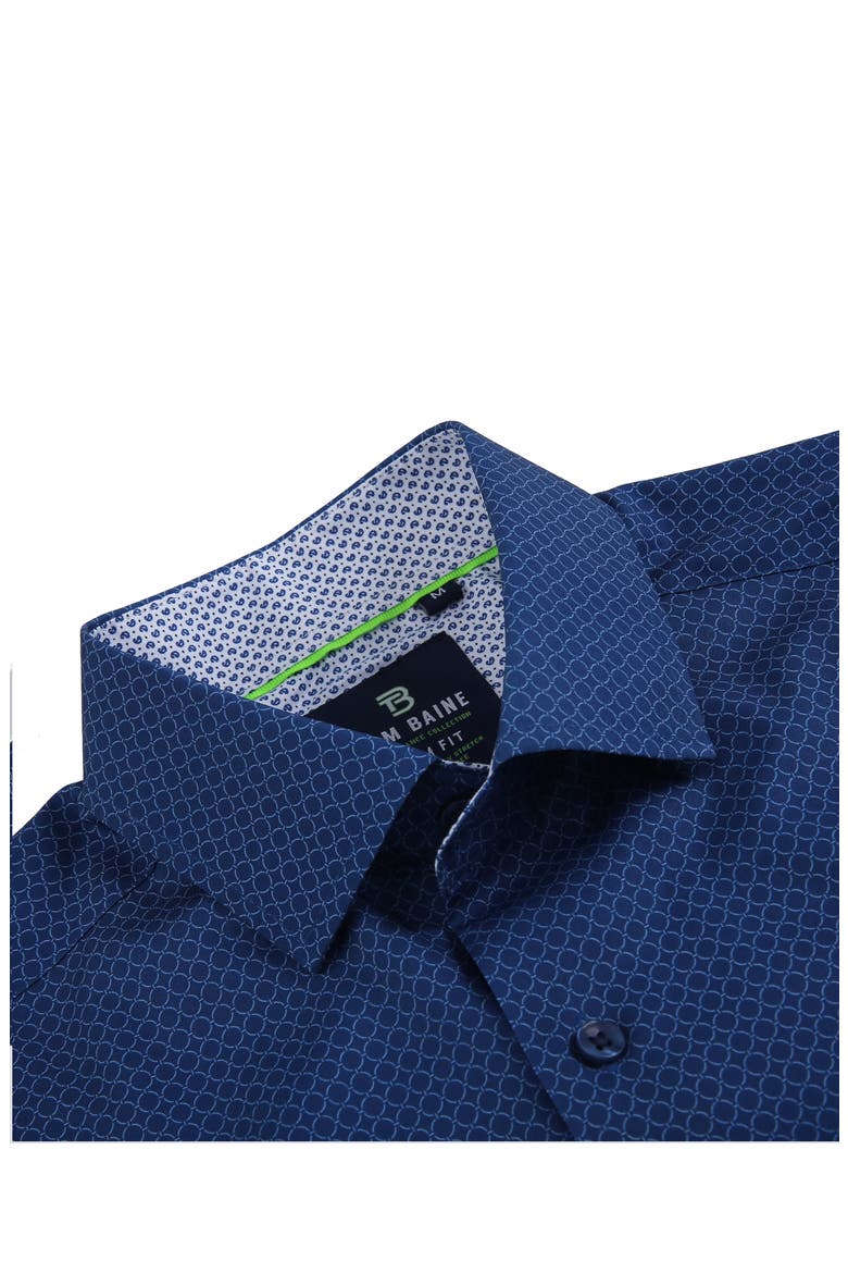 Slim Fit Performance Short Sleeve Button-Up Shirt, Alternate, color, BLUE