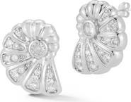 GLAZE JEWELRY Cubic Zirconia Shell Stud Earrings