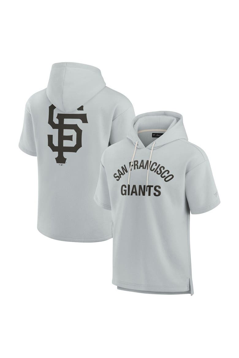 Unisex Fanatics Signature Gray San Francisco Giants Elements Super Soft Fleece Short Sleeve Pullover Hoodie, Main, color, Gray