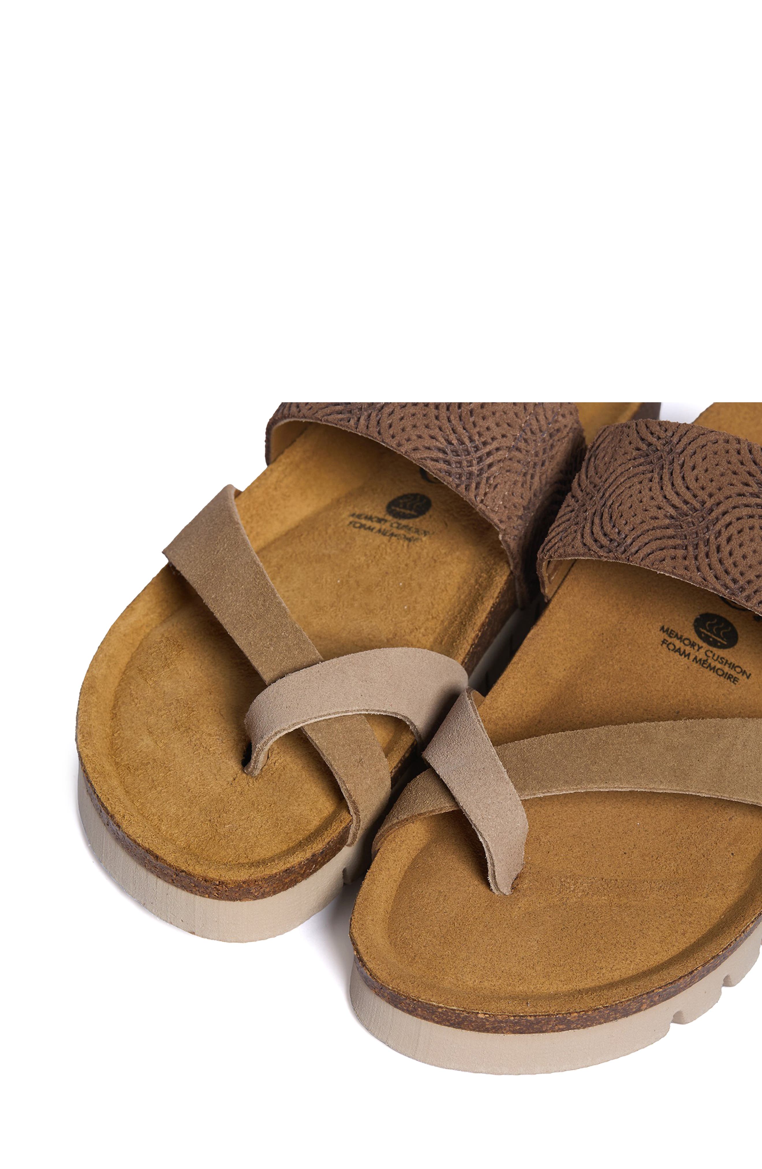 Blair Slide Sandal, Alternate, color, MULTI TAN MICRO SUEDE