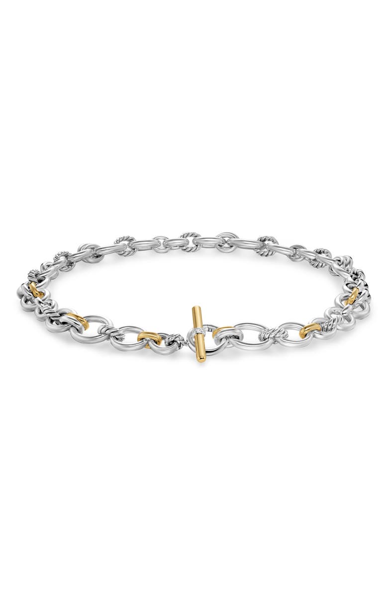 David Yurman DY Mercer<sup>®</sup> Chain Necklace in Sterling Silver with 18K Yellow Gold and Diamonds, 8mm, Alternate, color, Diamond/ Silver/ Gold