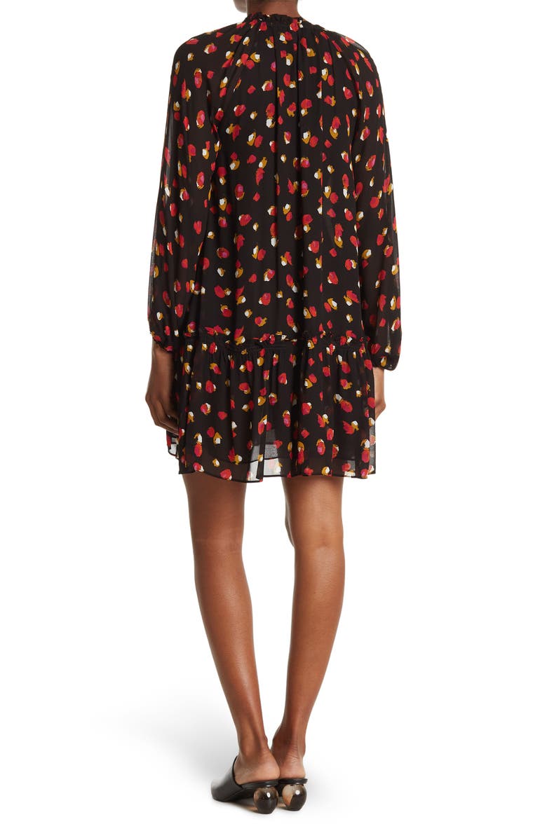 Derek Lam 10 Crosby Split Neck Printed Woven Dress, Alternate, color, 