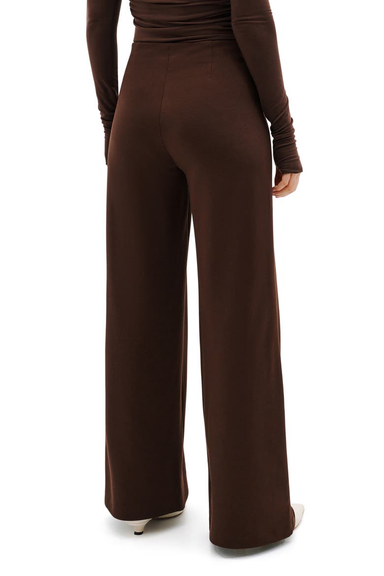 Gina Ponte Knit Pull-On Pants, Alternate, color, BROWN