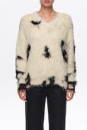 BIMBA Y LOLA Fur V-Neck Sweater