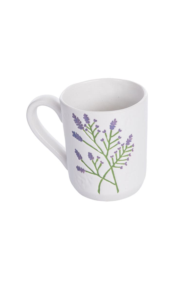 Lavender Floral Botanical Coffee Drinkware Mug, Alternate, color, Purple