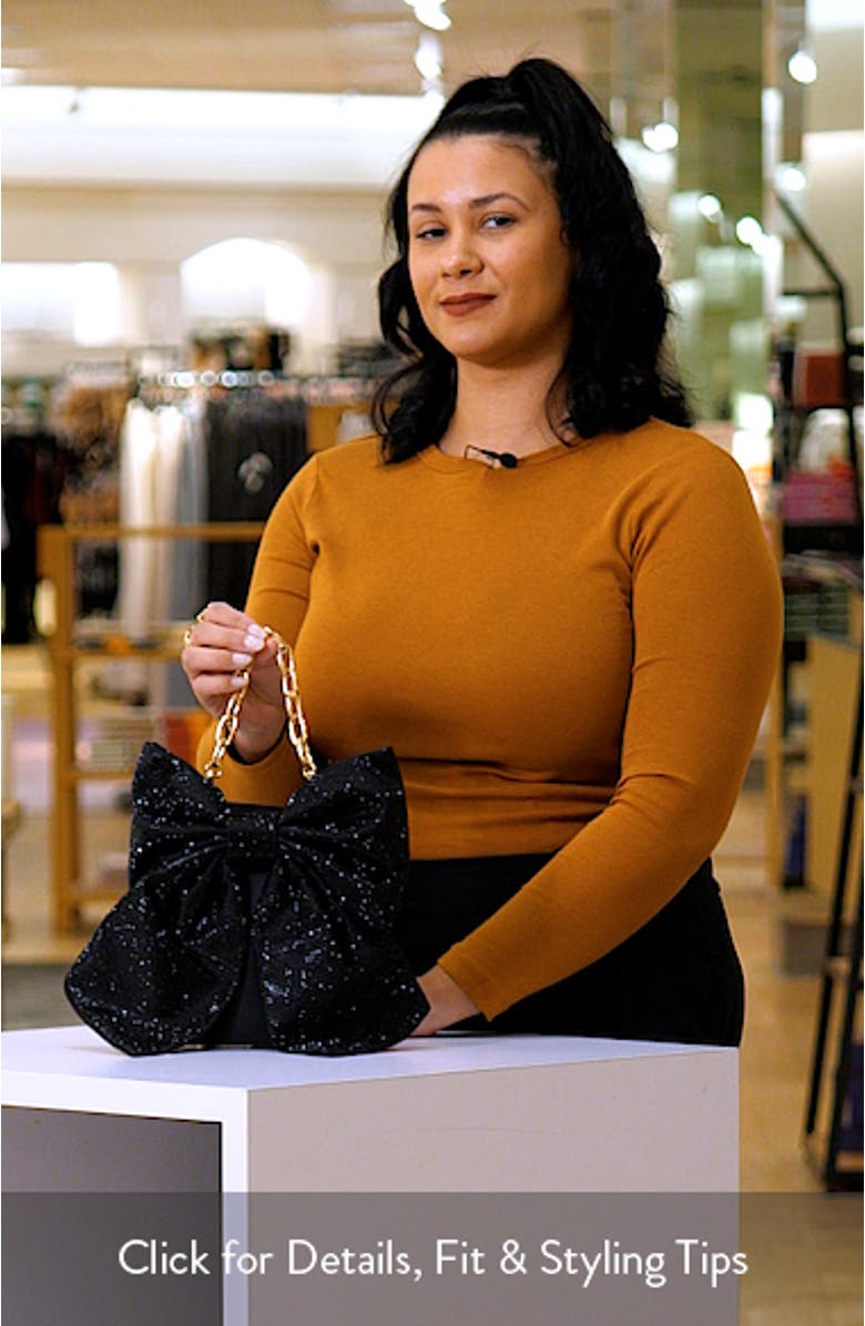 Drew Crystal Bow Top Handle Bag, sales video thumbnail