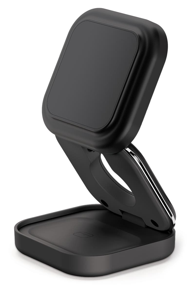 3-in-1 Foldable Wireless Magnet Charge Station, Main, color, BLK