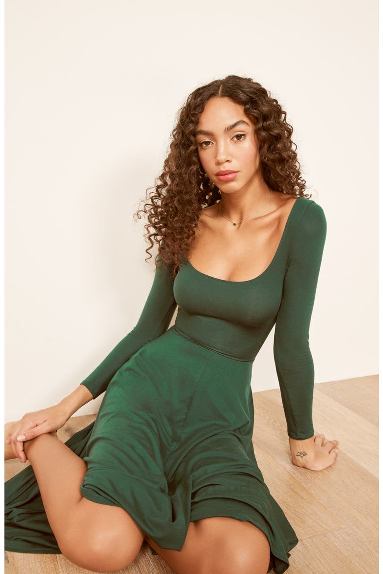 Lou Midi Dress, Alternate, color, EMERALD