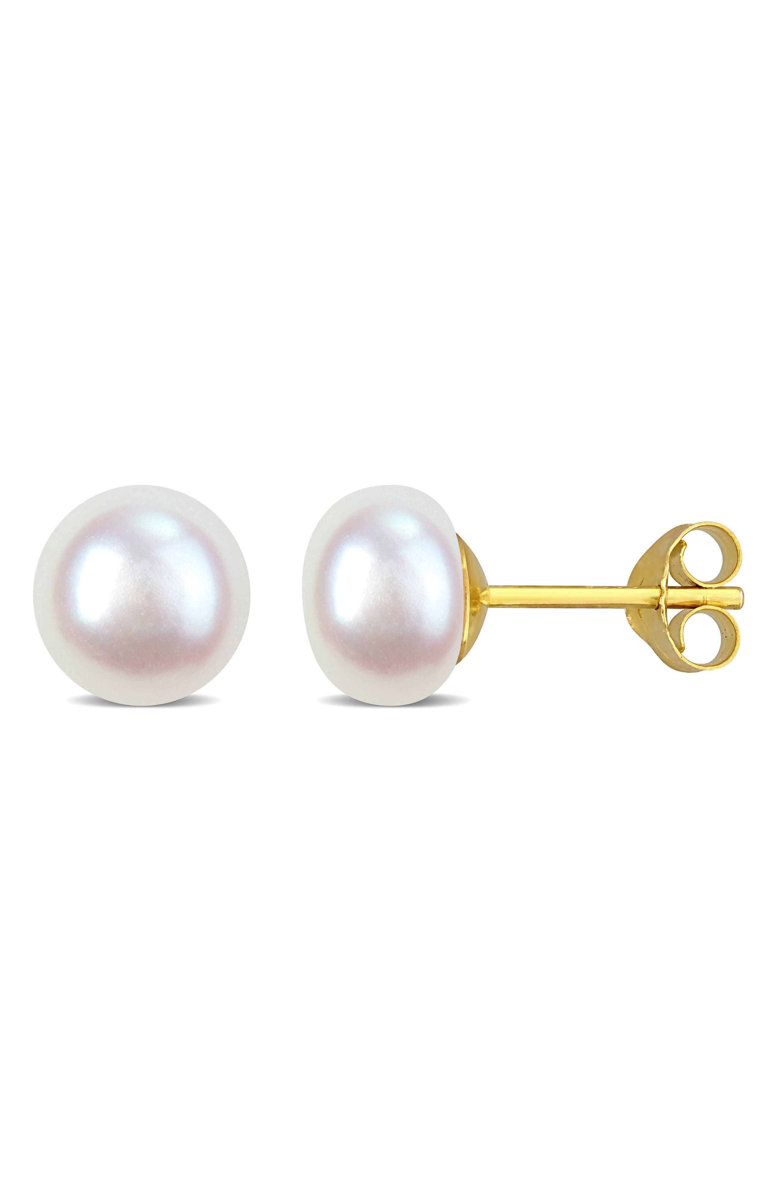 DELMAR Cultured Freshwater Pearl Stud Earrings