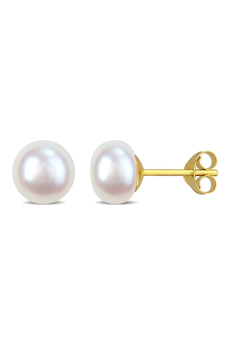Cultured Freshwater Pearl Stud Earrings, Main, color, WHITE