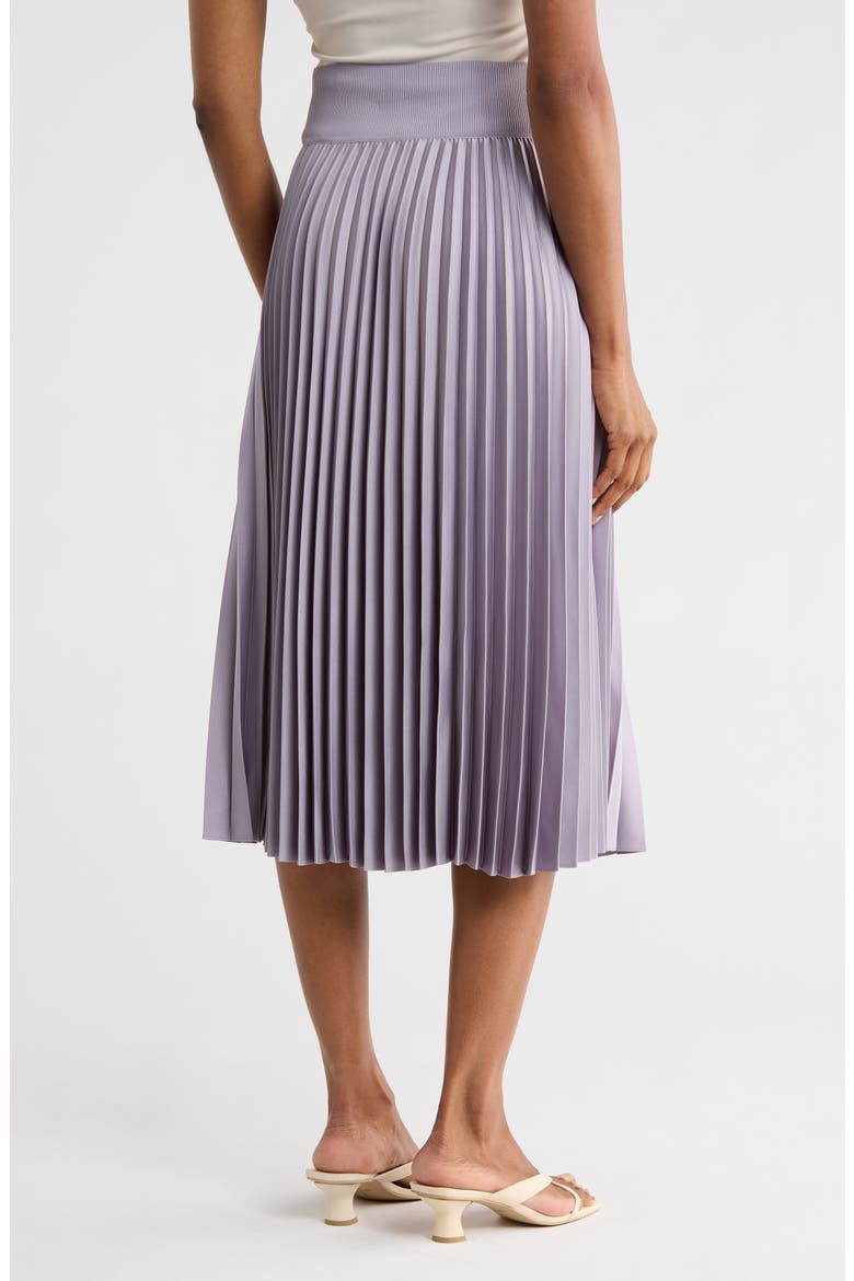 Dorothea Ribbed Pleated A-Line Skirt, Alternate, color, MINIMAL GRAY