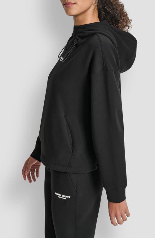 Dkny Cotton Blend Bungee Hoodie In Black