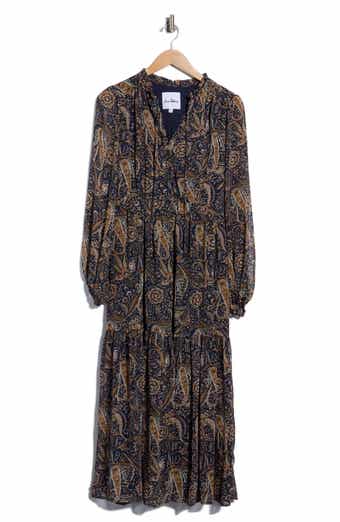 Paisley Long Sleeve Maxi Dress