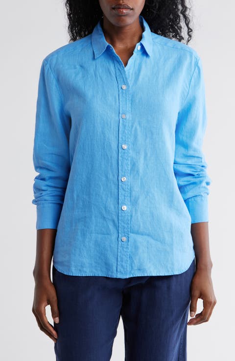 Two Palms Long Sleeve Linen Button-Up Shirt