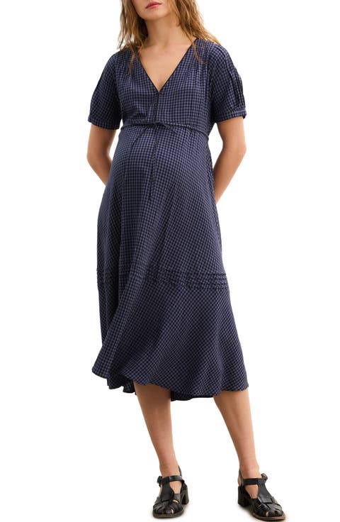 The V-Neck Gingham Seersucker Dress