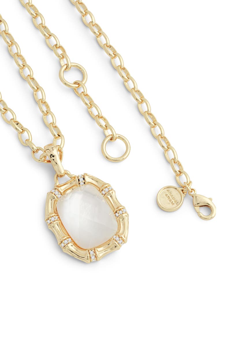Anabel Aram Jewelry Bamboo Texture Pendant Necklace, Alternate, color, Mother Of Pearl