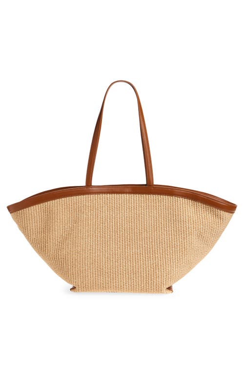 Reformation Lucia Raffia Tote In Brown